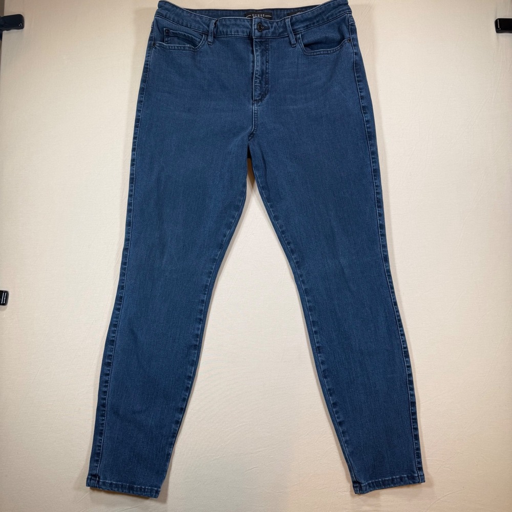 Guess 1981 Skinny Jeans Womens 32 Medium Dark Wash Denim Stretch Slim Fit